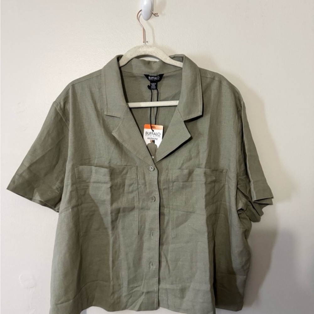 Buffalo David Bitton Khaki Button-Up Shirt